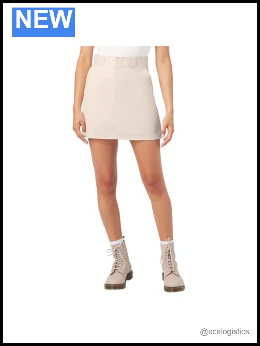 Mini Work Skirt with Back Welt Pockets High Rise Zip